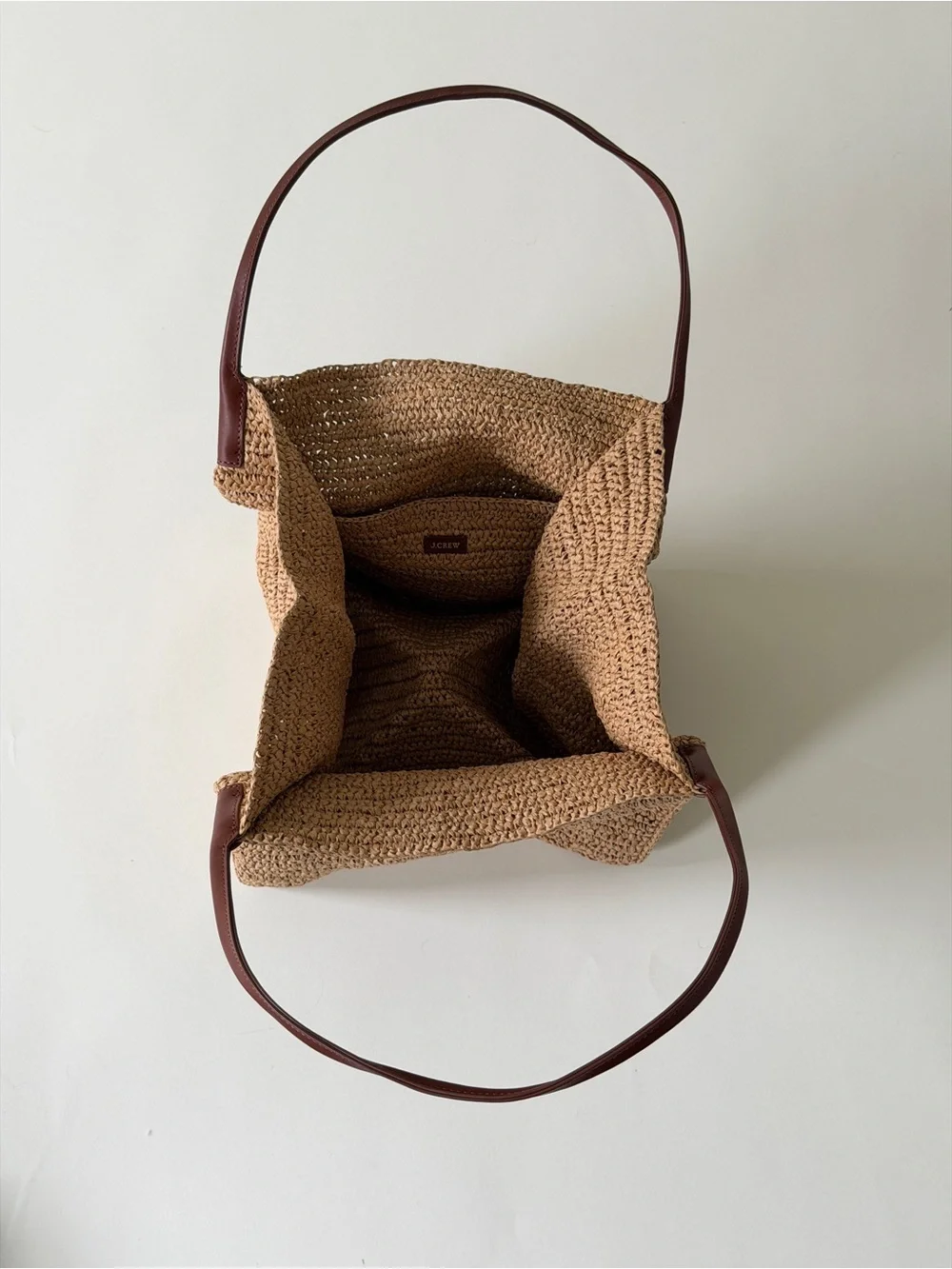 NWT J.Crew Large handknotted packable tote bag - Picture 2 of 11